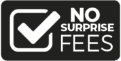 no surprise fees logo - black bg no surprise fees logo - black bg